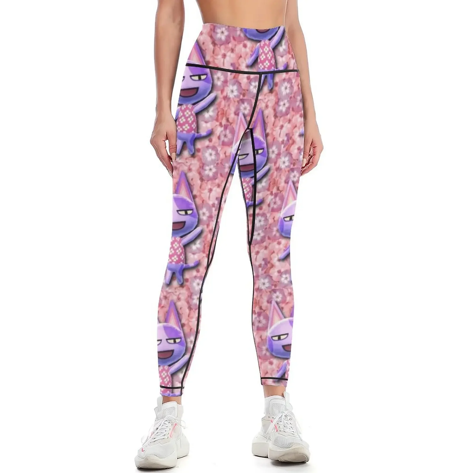 

FLORAL BOB THE CAT | ACNL Leggings Sweatpants sports woman gym trousers push up legging Womens Leggings