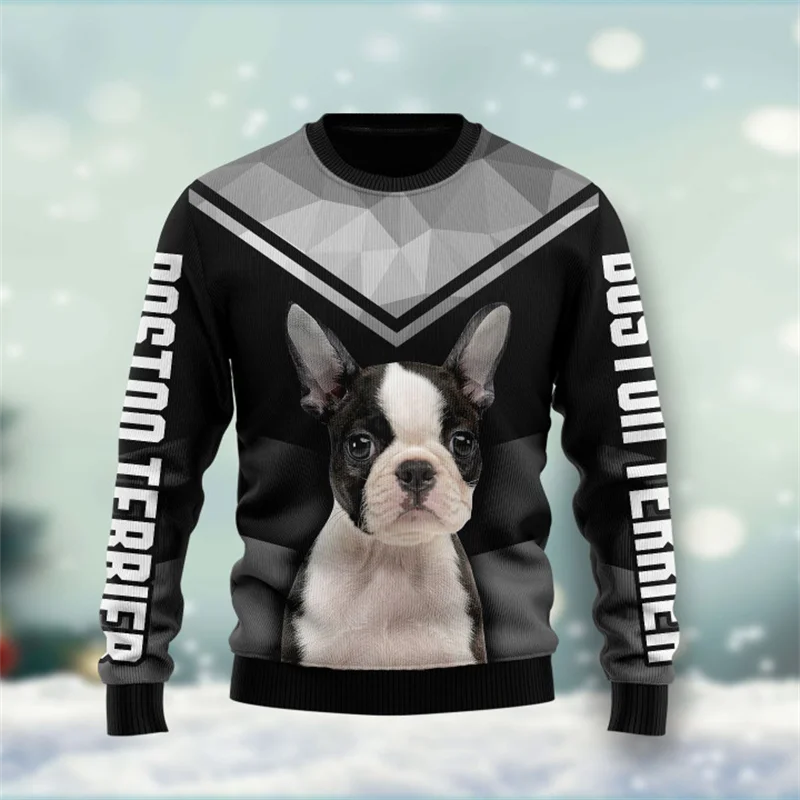 2025 3d Print Ugly Christmas Sweater Funny Dog Graphic Sweatshirts For Men Women Long Sleeve Pullovers Dachshund Rottweiler Tops