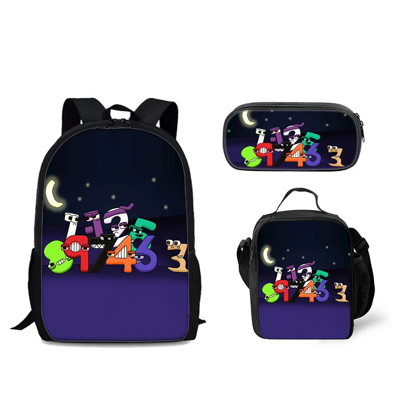 

Trendy Popular Funny Alphabet Lore 3D Print 3pcs/Set pupil School Bags Laptop Daypack Backpack Lunch bag Pencil Case