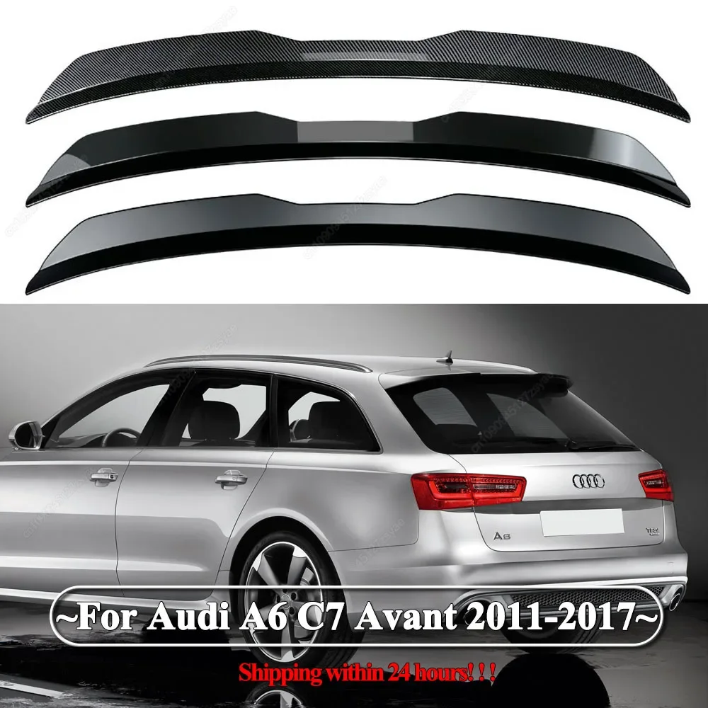 MAXTON Style For Audi A6 C7 Avant 2011-2017 A6 Allroad 2012-2018 Hatchback Rear Roof Spoiler Lip Wing Bodykits Tuning Black ABS