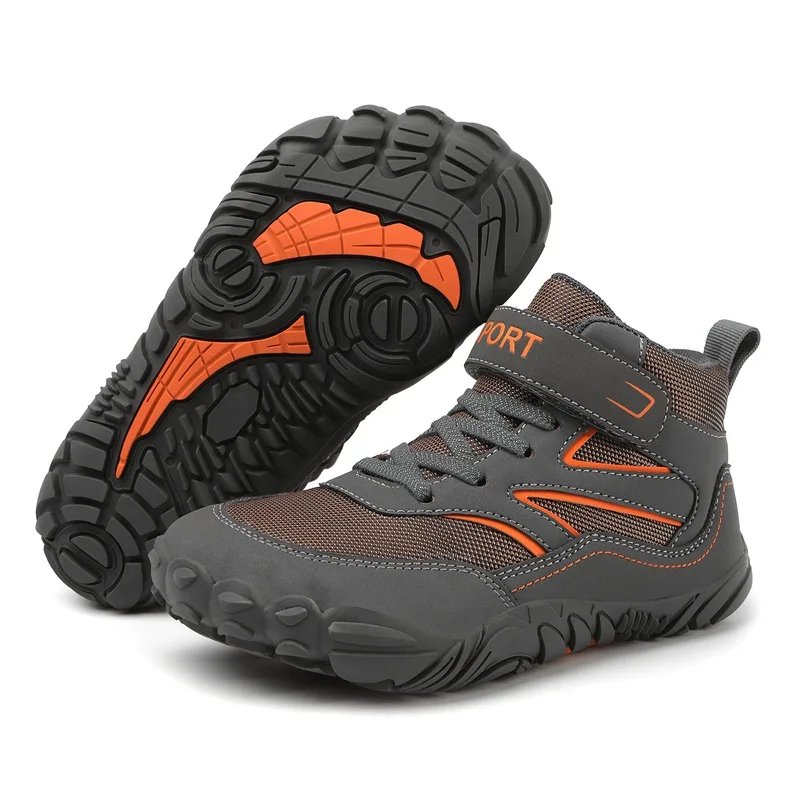 Breite Zehen Kinder Barfuß Stiefel Herbst Winter Wasserdichte Kinder Wanderschuhe Mädchen Jungen Rutschfeste Sportspaziergang Trekking Turnschuhe
