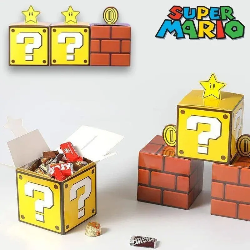 1/10pcs Super Mario Bros Candy Box Party Decoration Anime Accessories Cosplay Props Game Problem Brick Gift Bag Wholesale