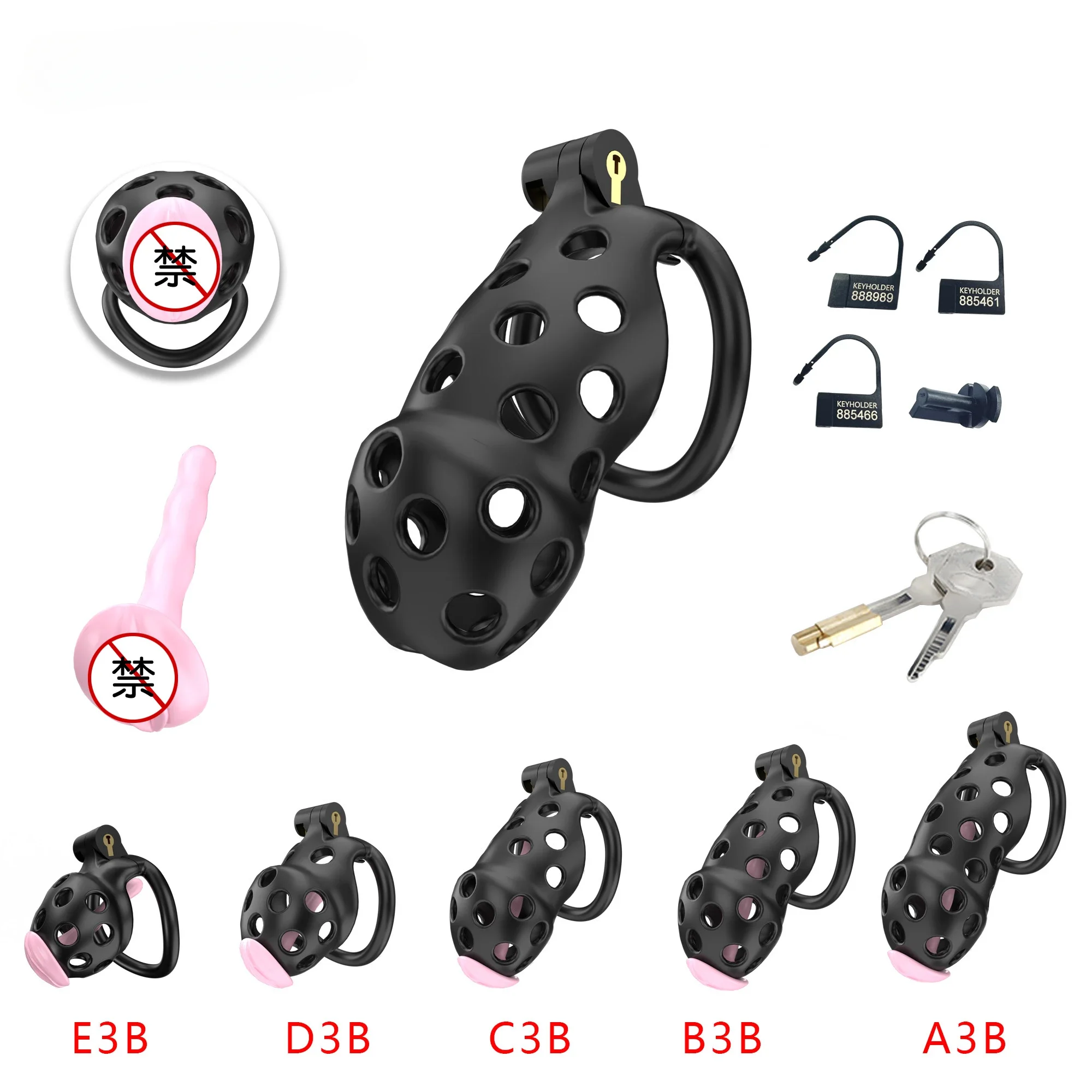 Black Cobra Chastity Lock para Masculino, Dispositivo de Castidade Falso, Bondage Penis Lock, Sexo Adulto Uso, Cateter SM, Modelo 2024