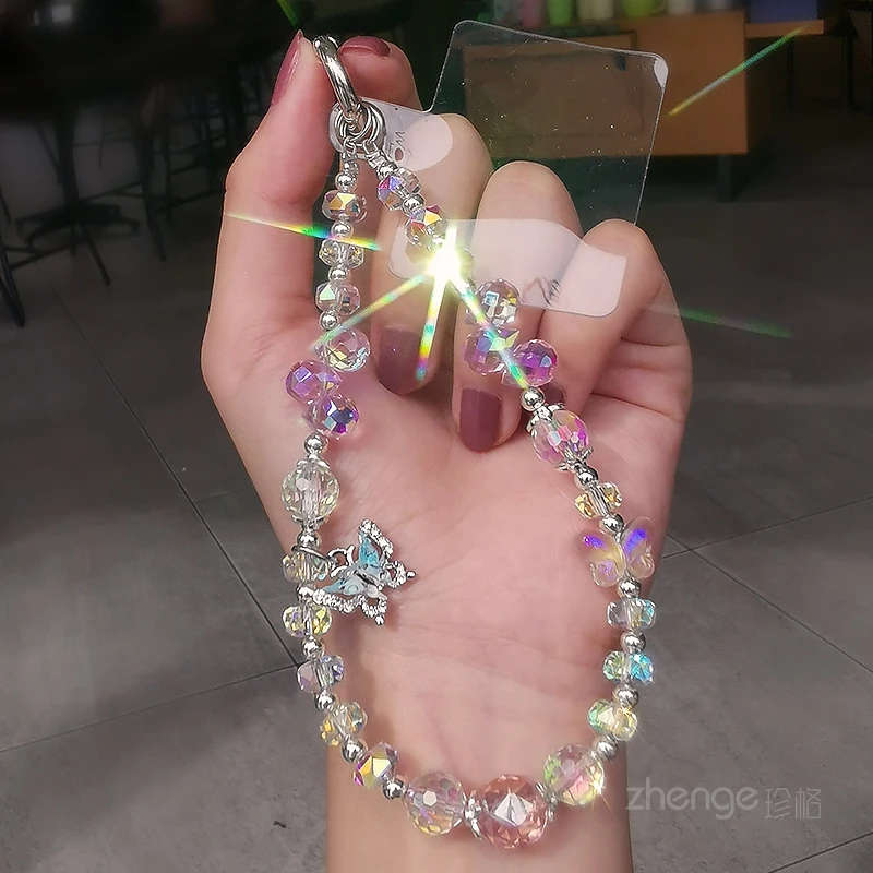 

Изысканный браслет из бисера ручной работы, короткий универсальный чехол для телефона с защитой от потери для путешествий на открытом воздухе