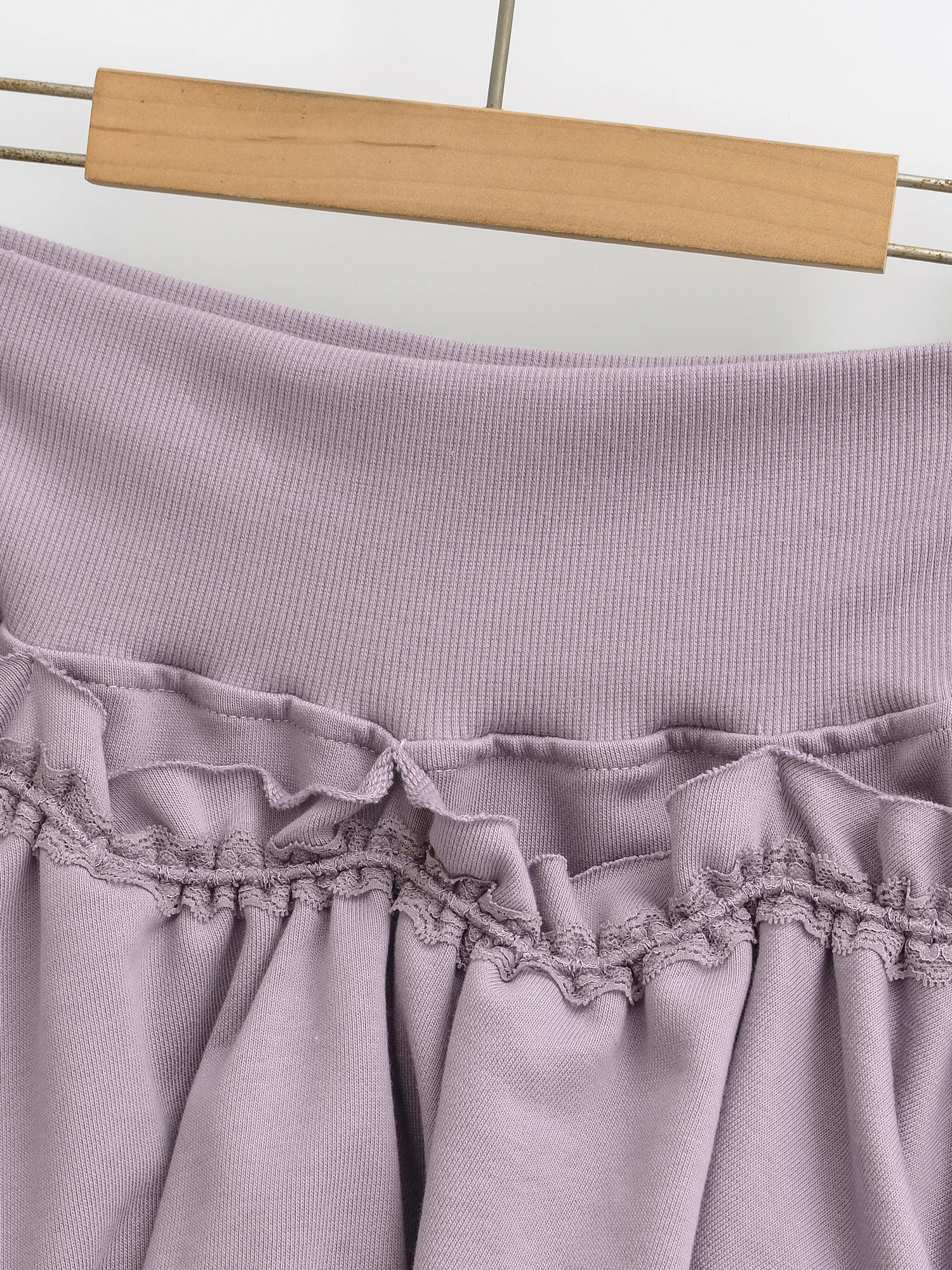 Falda acampanada de estilo f americano para mujer, falda informal de algodón antiexposición con cintura elástica y ribete de encaje