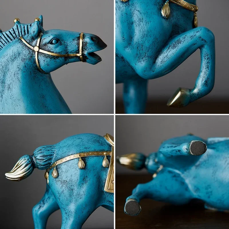 Sculpture de cheval Dengshui, accessoires de décoration pour la maison, Style chinois, pour le salon, pour le bureau, cadeaux de pendaison de