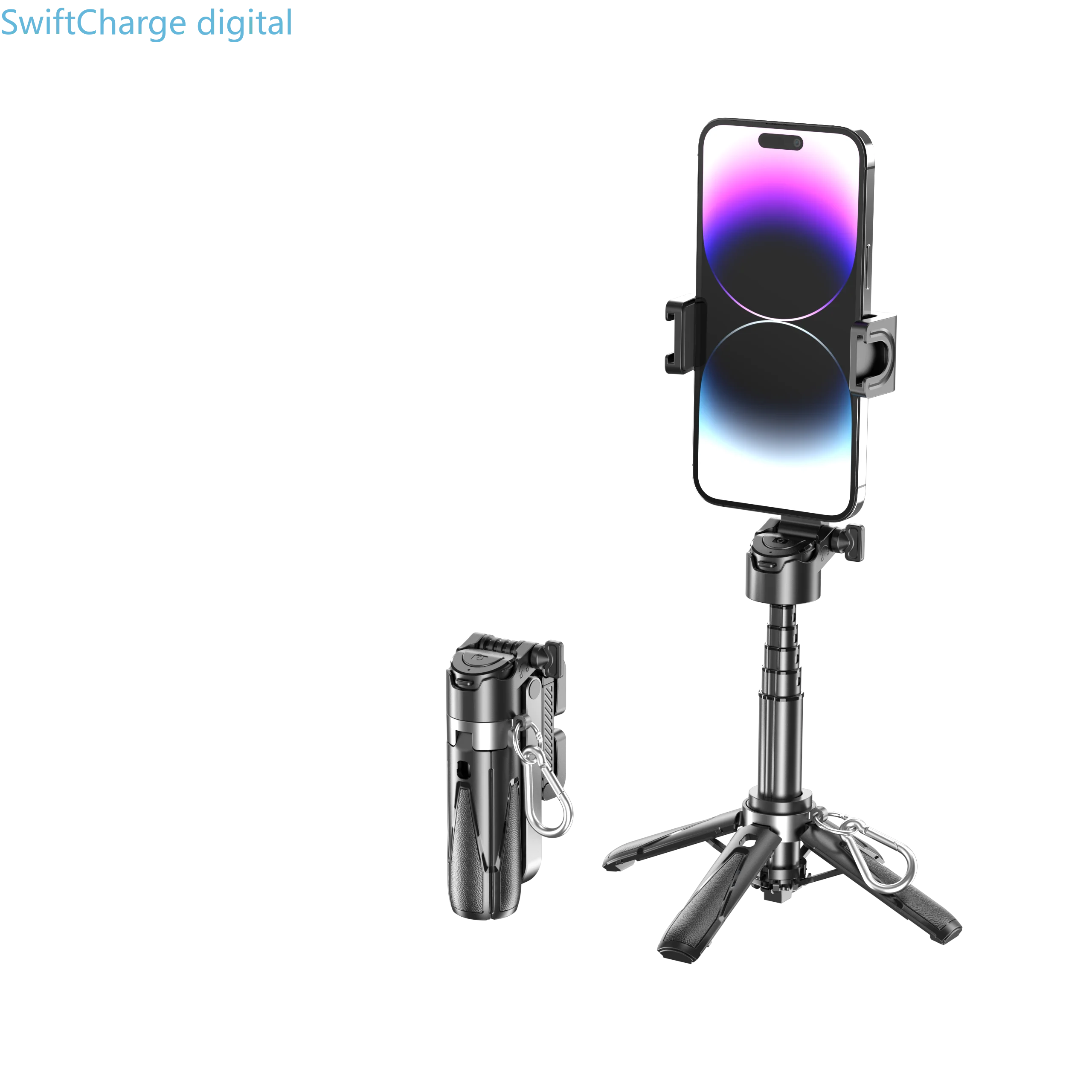 Newly Upgraded Design Mini Bluetooth Portable Telescopic Multifunctional Tripod Phone Selfie Stick