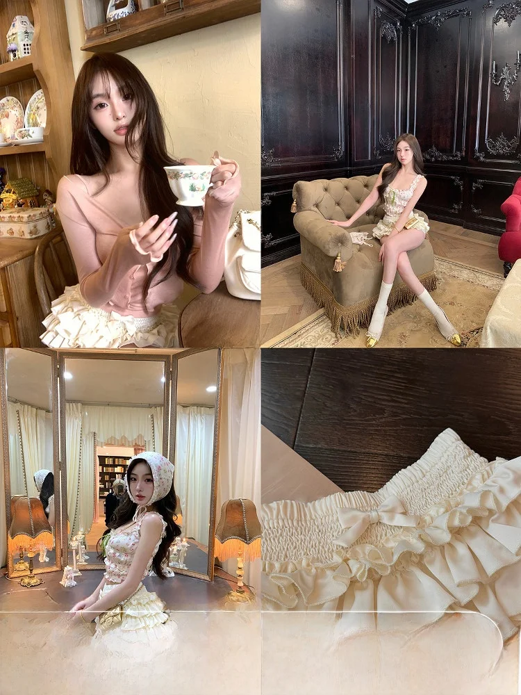 

OYFF Studio Pearl Satin Bubble orts Женские брюки-фонарики с высокой талией и эластичной резинкой на талии Princ Sle Sweet Knot