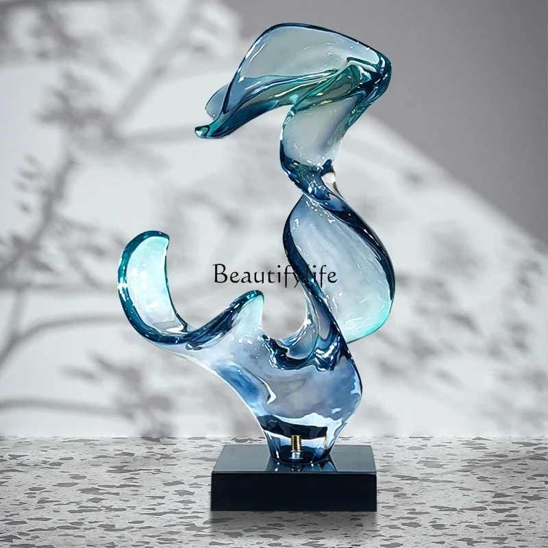 

FG28Modern light luxury high-end ornaments, living room entrance, abstract artwork, transparent resin sculpture decoration