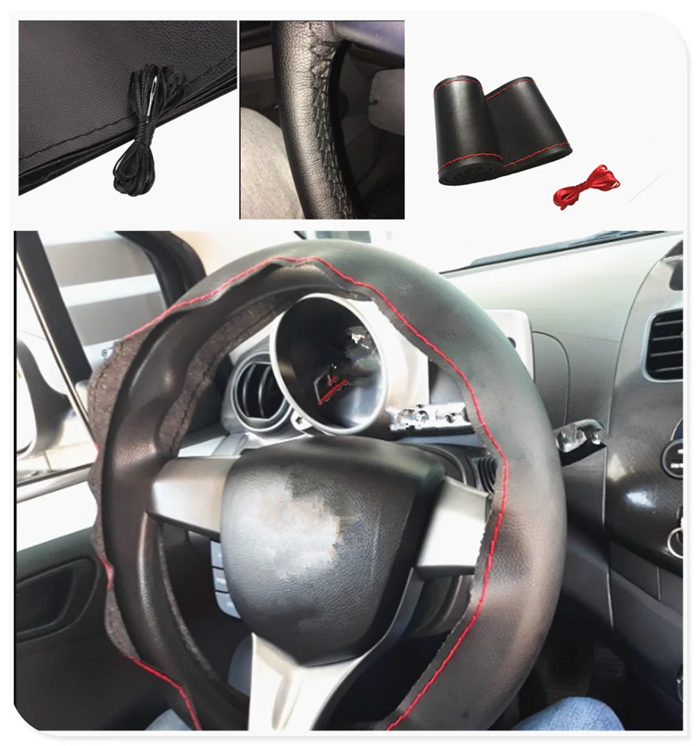 Auto parts steering wheel cover DIY38 cm fiber hand sewing for BMW all series 1 2 3 4 5 6 7 X E F-series E46 E90 F09