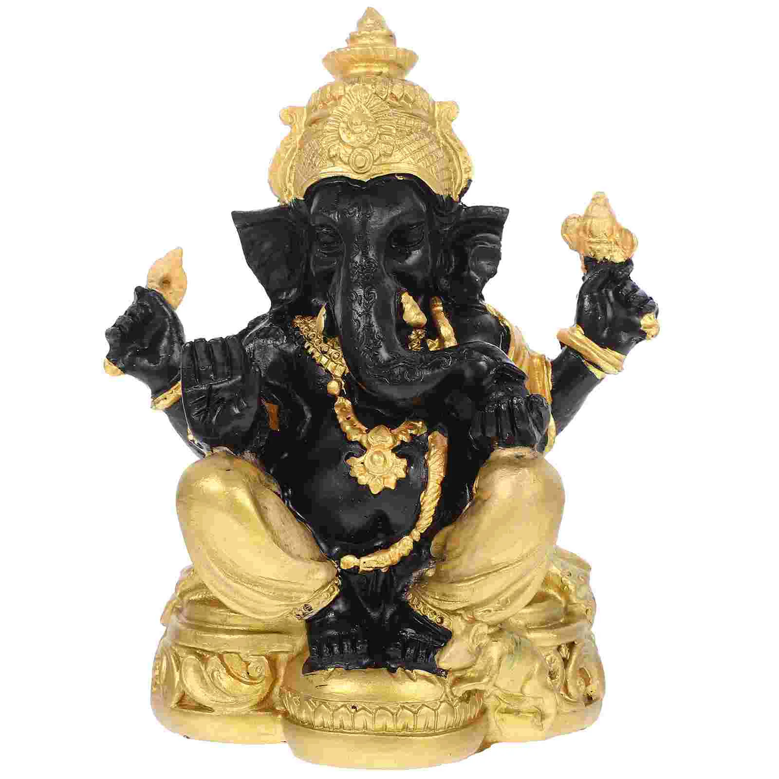 

Elephant God Statue Resin Figurine Desktop Decor Beautiful Practical Good Decorative Effect Wealth Health Luck