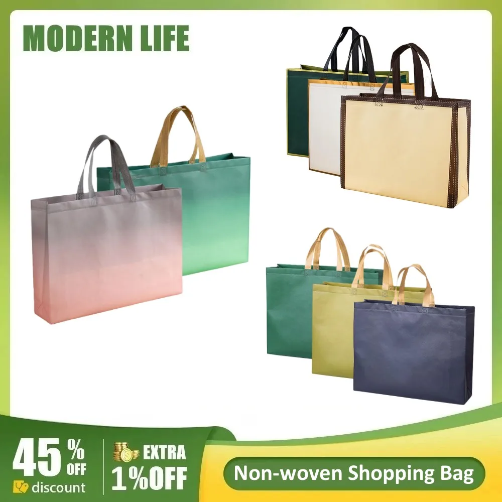 Non Woven Shopping Bag Thick Casual Foldable Shopping Bag Women Reusable Tote Bag Pouch Eco Bag Grocery Bag Handbag High Quality