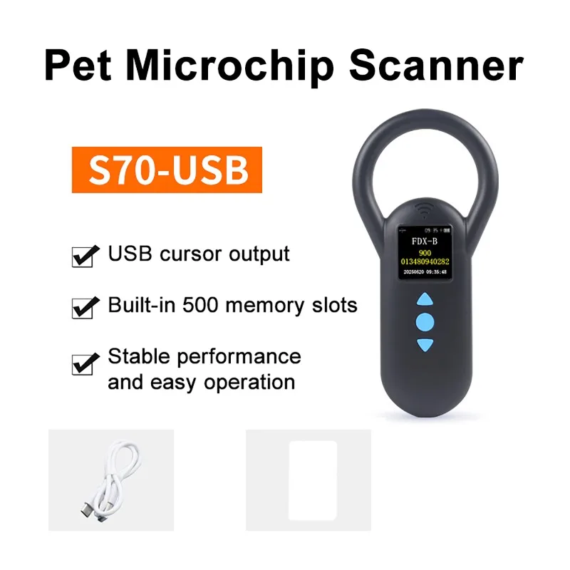 Pet Scanner ISO11784/785 Animal Pet ID Reader Chip Transponder USB RFID Handheld Microchip Scanner For Animals