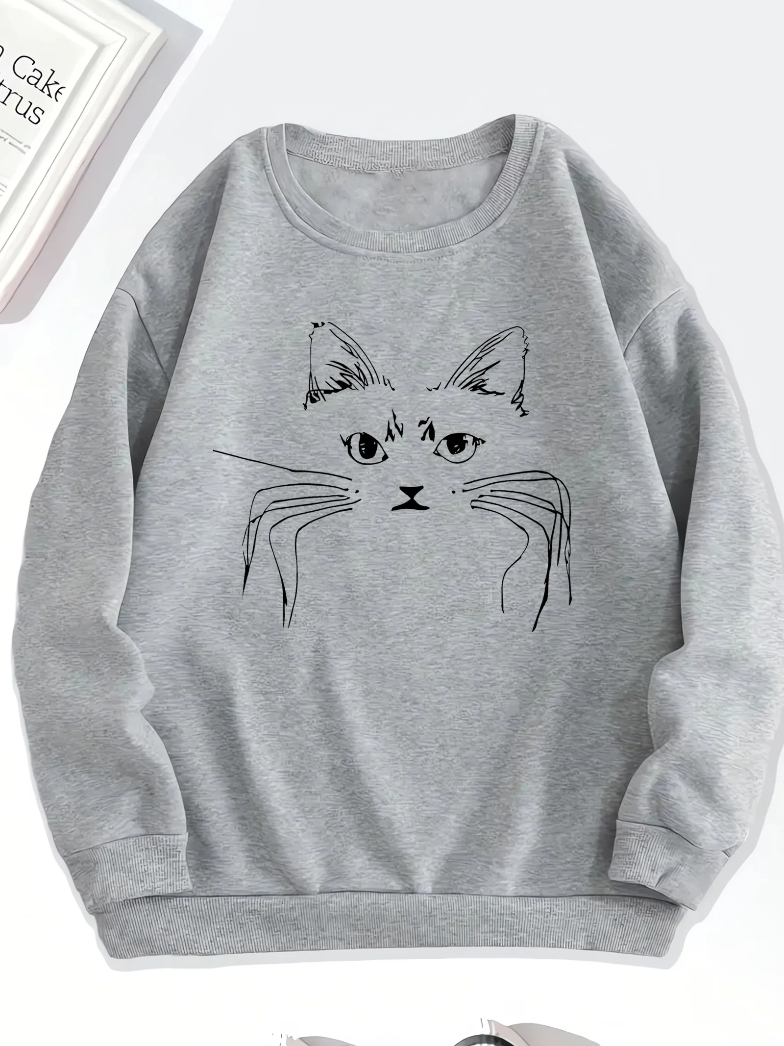 

Fashionable and trendy, women's round neck printed hoodie, women's autumn and winter casual clothing, loose and comfortable