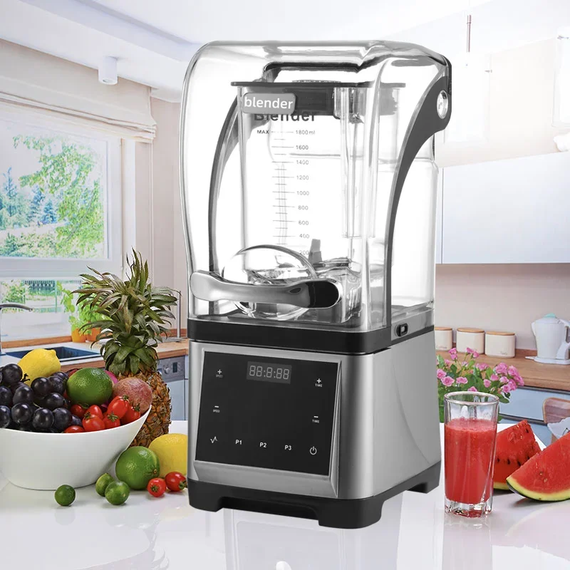 Commercial Blender with sound insulation cover Occident Cross-Border one-stop milk tea shop equipment Juice Extractor Smoothie