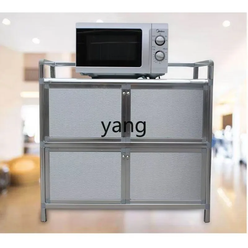 LH Thickened Stainless Steel Two-Layer Bowl Cabinet Tea Water Stove Aluminum Alloy Storage Sideboard Cabinet