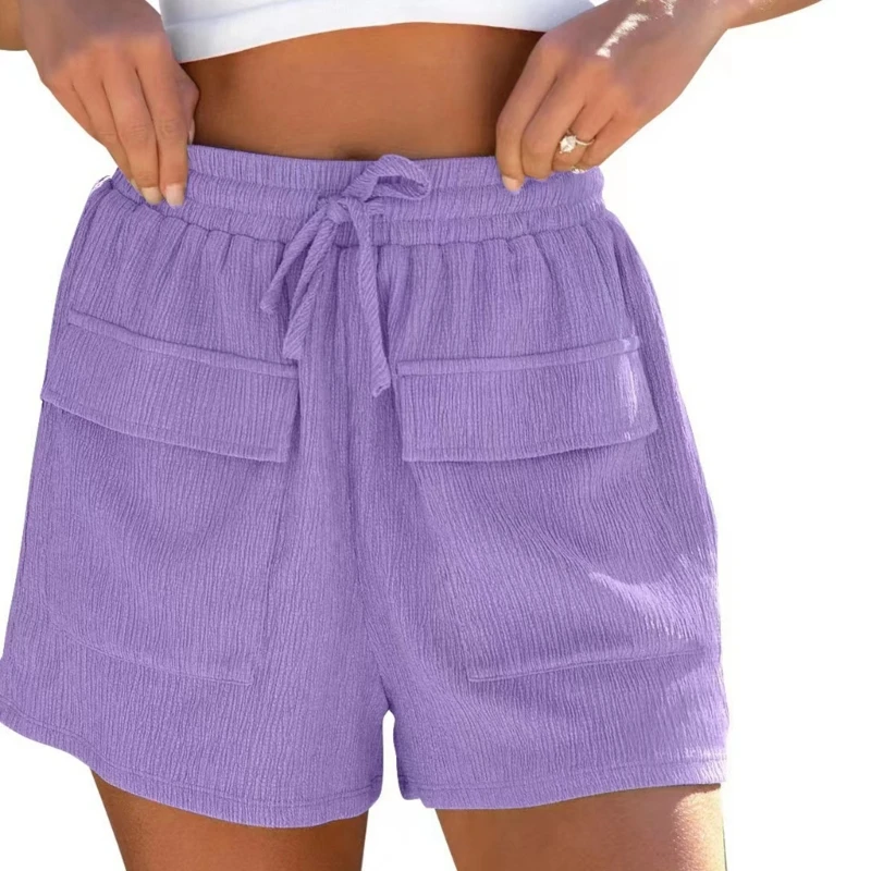 Shorts suor feminino casual verão shorts atléticos elásticos cintura