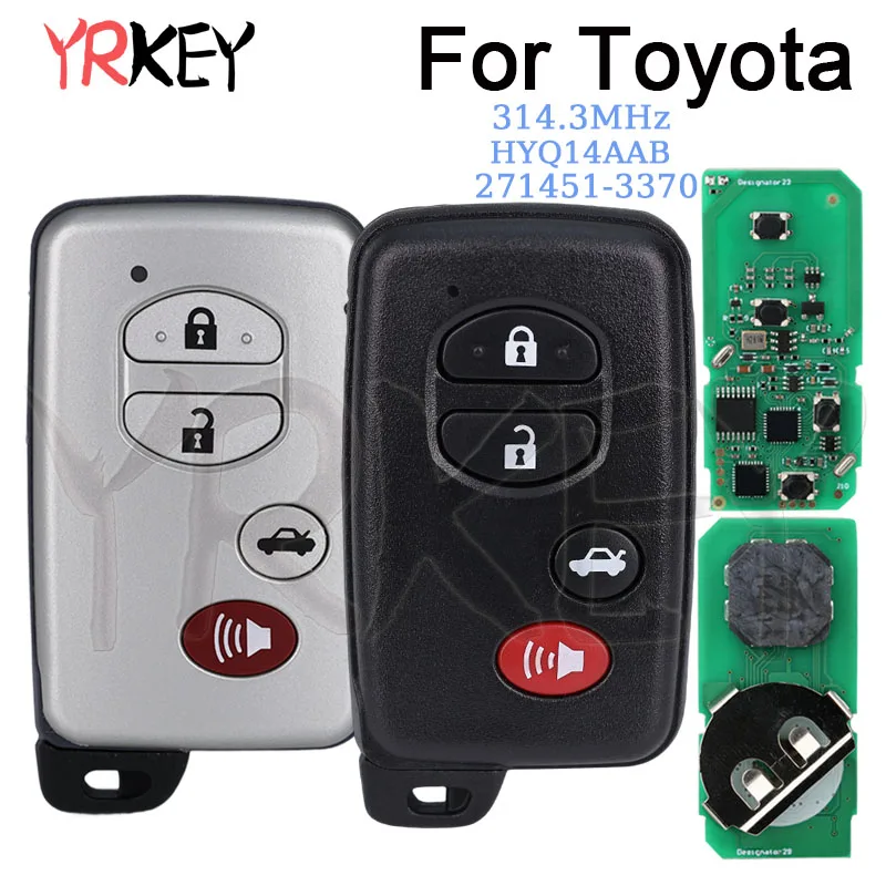 Remote Car Key for Toyota Altis 2012 Camry Avalon 2007 2008 2009 2010 Corolla 2011 2012 2013 2014 Keyless HYQ14AAB 271451-3370 E