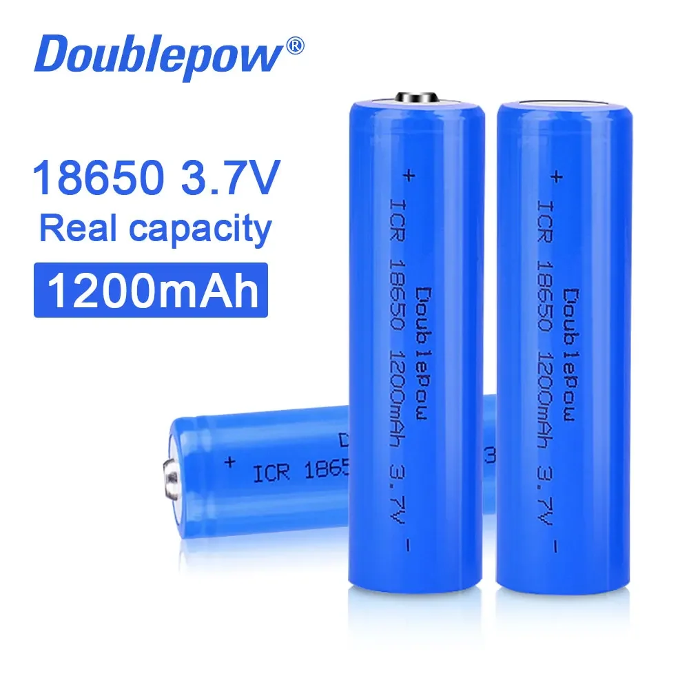 Hot Sale Doublepow DP-18650 1200mAh 3.7V Li-ion rechargeable 18650 battery HIGH CAPACITY FOR LANTERN