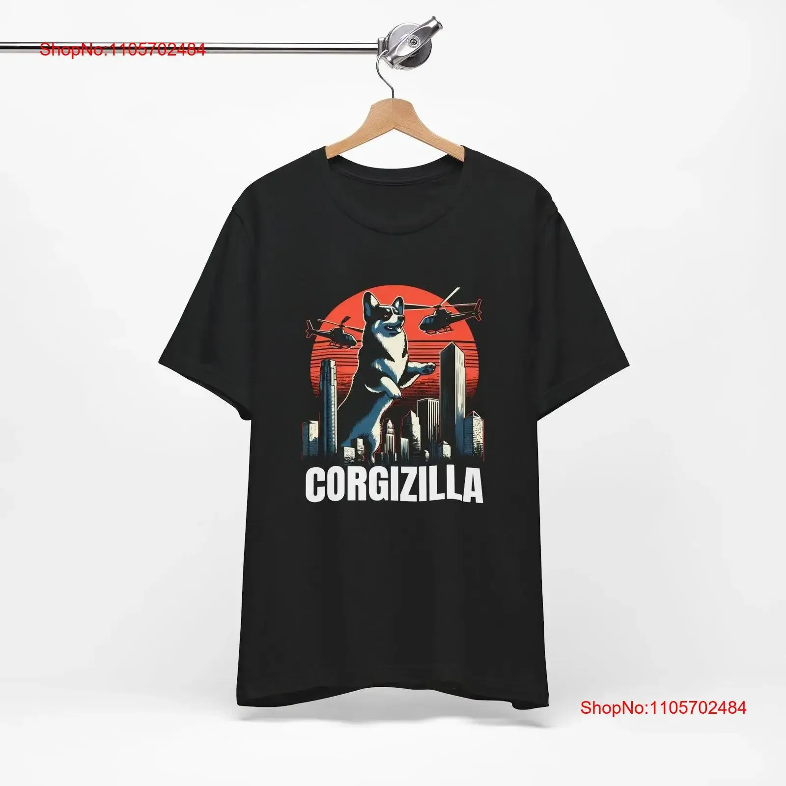 Funny Blue Merle Corgi Lover T Shirt Corgizilla Vintage Japanese Dog Breed Movie Poster vintage Washed Soft Breathable Casual