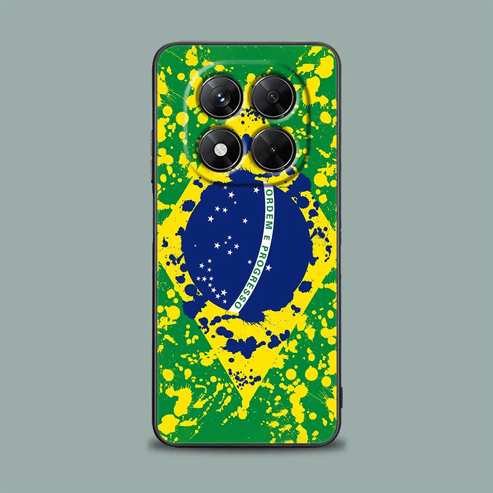 Phone Case for Xiaomi Redmi 15C 14C 12C 13C 4G Redmi Note 15 14 13 12 11 10 Pro Plus 5G 12S Silicone Cover Brazil Brazilian Flag
