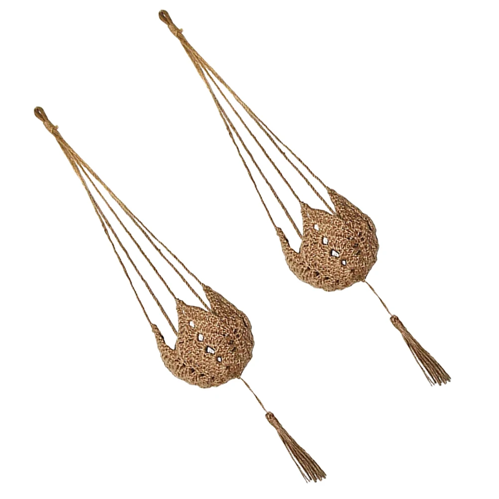 

2 Pcs Flower Pot Hanger Durable Woven Macrame Plant Hanger Garden Hallway Planter Wall Hanging Basket H Woven Pot