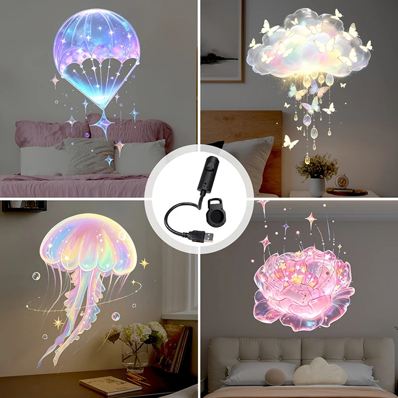 

Creative LED Projection Light USB LED Projector LED Butterfly Projection Night Light LED Projector With 10 Patterns