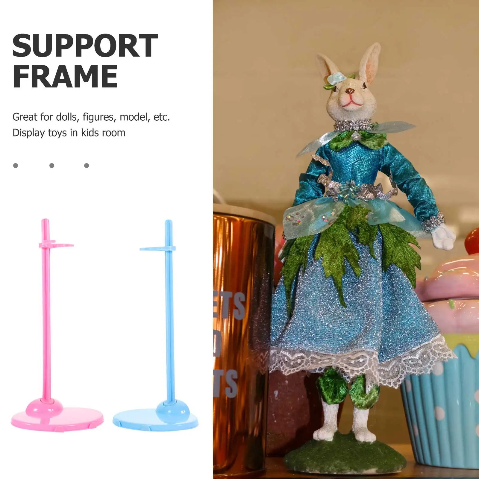 

30pcs Standing Clips 15 Pink 15 Blue Accessories Rack Holder Toy Organizer Display Support Base For Kids Room Clean