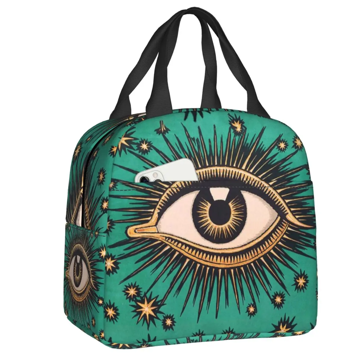 Custom All Seeing Eye Art Insulated Lunch Bag for Women Resuable Evil Mystic Eyes Thermal Cooler Lunch Tote Office Work School