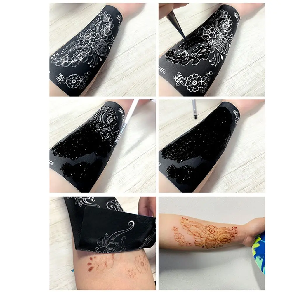 Malerei DIY Hochzeits werkzeug Hand Körper Kunst Aufkleber Vorlage Henna Schablone temporäre Tattoo Schablone hohle Zeichnung Vorlage