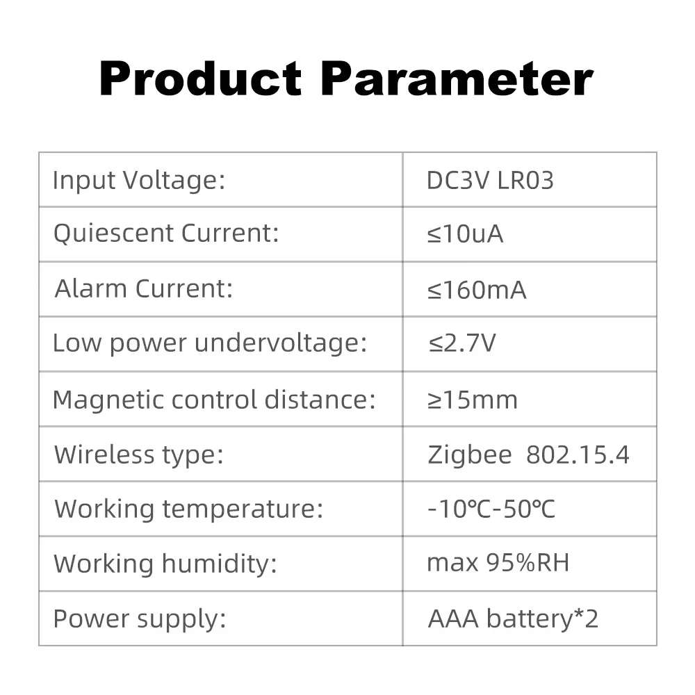 Zigbee 3.0 Tür- und Fenstersensor, Sicherheits-Magnetkontakt-Detektor, APP-Fernalarm für Alexa, Google Home Hub erforderlich – Detail 17