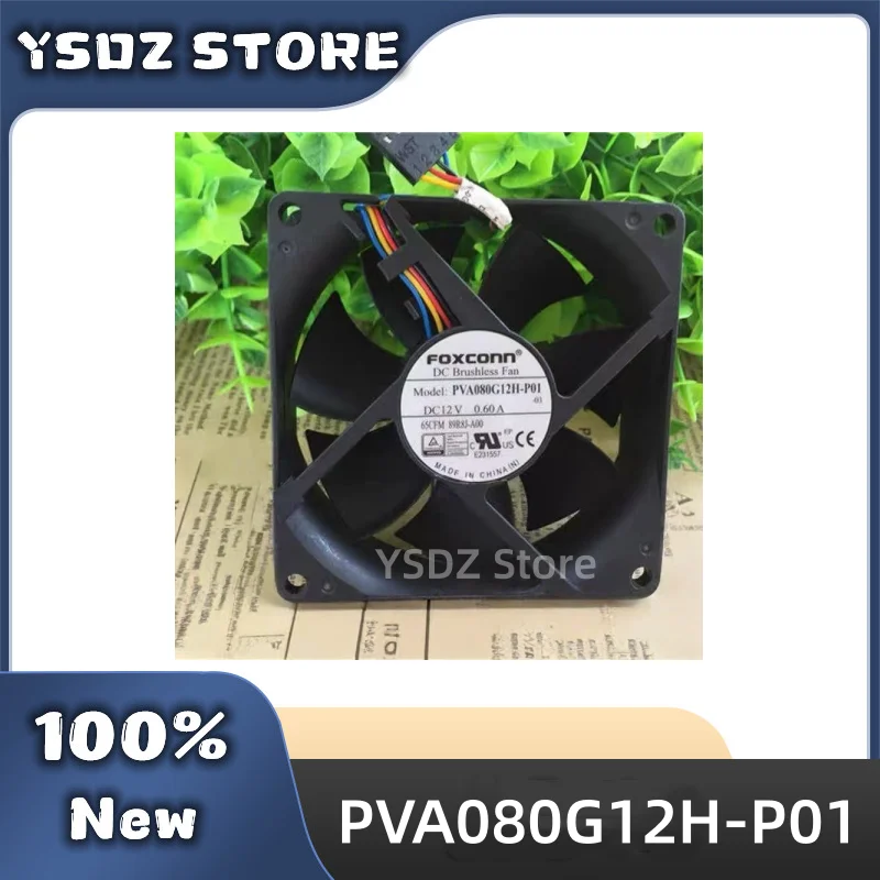PVA080G12H-P01 2/3/4-wire DC12V 0.6A 80*80*25MM For Foxconn New Original Cooling fan Fast Shipping