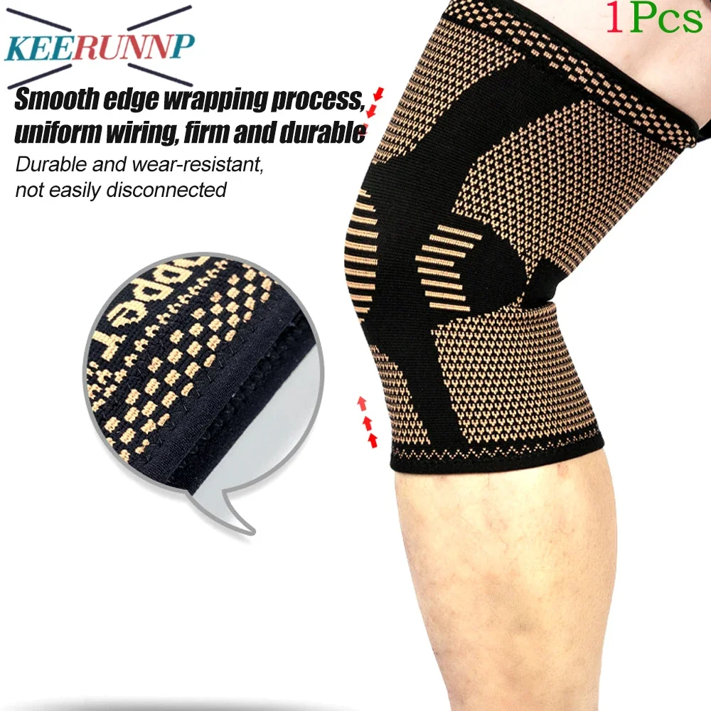 1 pz ginocchiera in rame per dolore da artrite, supporto-compressione ginocchiera in rame per donna uomo, sollievo dal dolore al ginocchio,