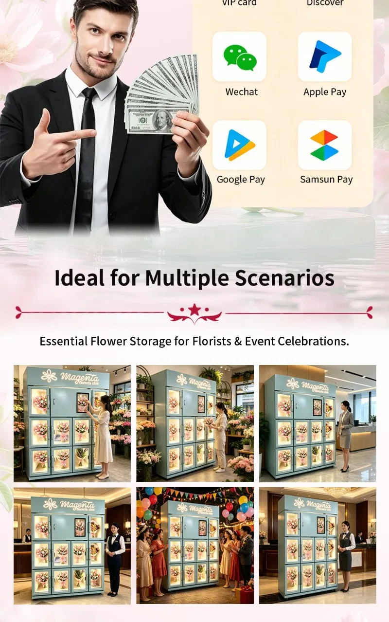 Smart Custom Supreme Indoor Bouquet Use Price Flower Vending Machine for Sale