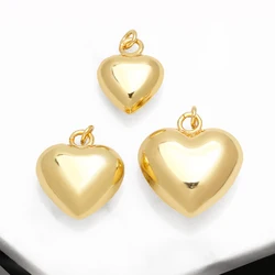 OCESRIO Trendy Multi-size Brass Heart Necklace Pendant Copper Gold Plated DIY Handmade Jewelry Making Supplies pdtb124
