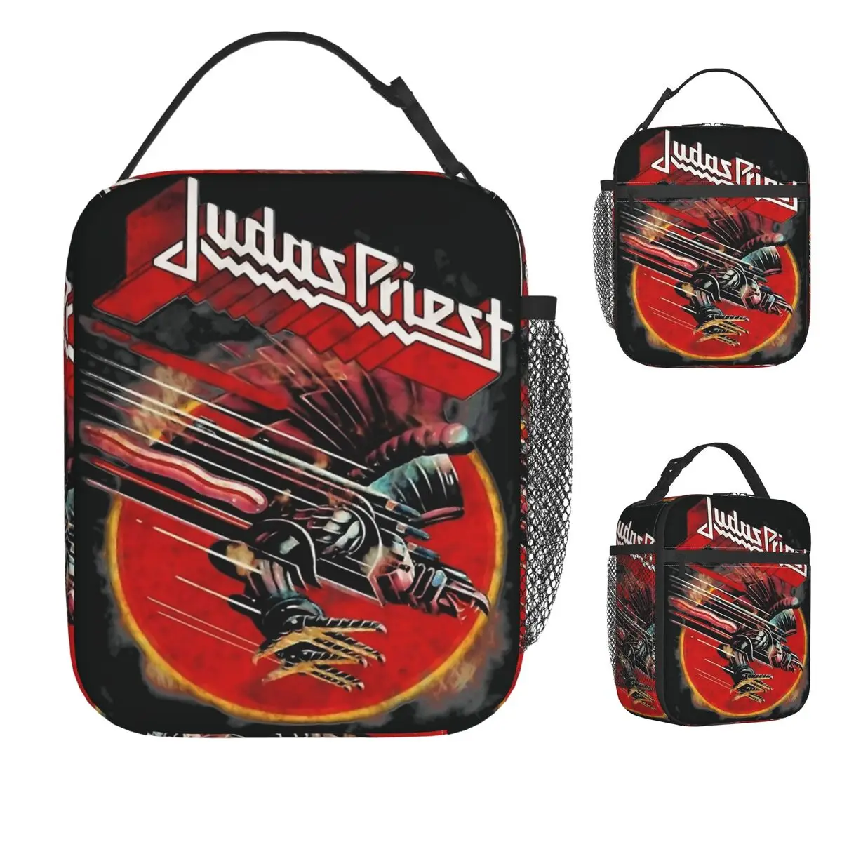 

Judas Priest Рок-музыкальная группа Сумка для обеда Винтажная коробка для обеда Пикник на открытом воздухе Портативная термосумка для обеда Сумка-холодильник с принтом
