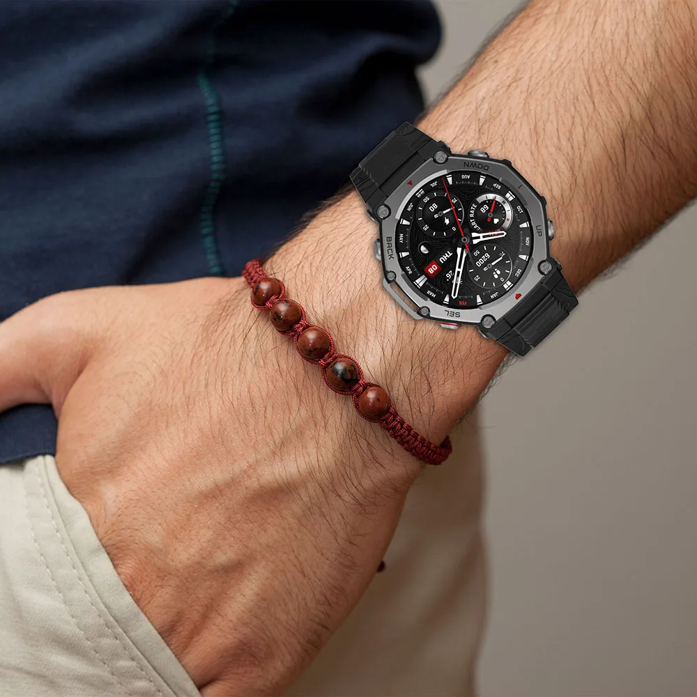 Amazfit T-Rex 3 용 실리콘 밴드 팔찌 손목 밴드 시계 밴드 소프트 통기성 스트랩 스포츠 밴드 액세서리 남성용 오렌지