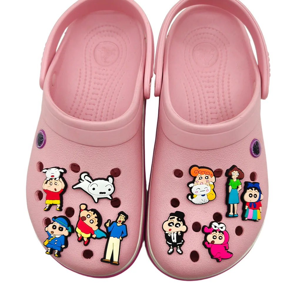 Combination Crayon Shin chan Shoes New Anime Removable Accessories Shoe Charms Accessories for Crocs Sandals DIY y2k fashion toy view 2