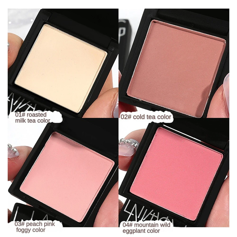 4 Cor Pearlescent Blush Em Pó Rosto Pigmento Mineral Profissional Paleta Blush Contorno Sombra Matte Rouge Powder