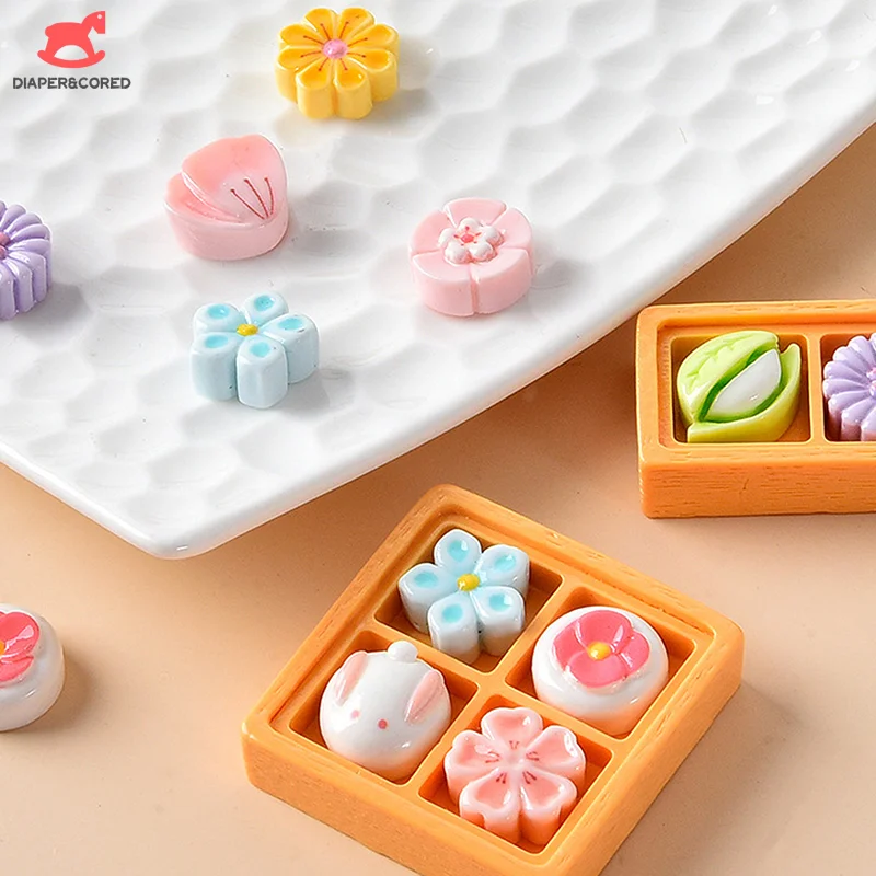 

1set Dollhouse Kitchen Mini Tray Food Model Doll House Simulation Dim Sum Tray Decoration Accessories Toys