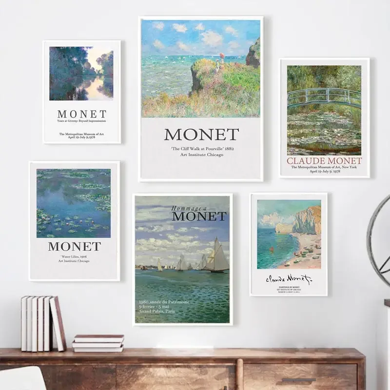 Modern Minimalist Aesthetics Wall Art Abstract Monet Exhibition Claude HD Oil On Canvas Posters And Printed Home Decor Gifts