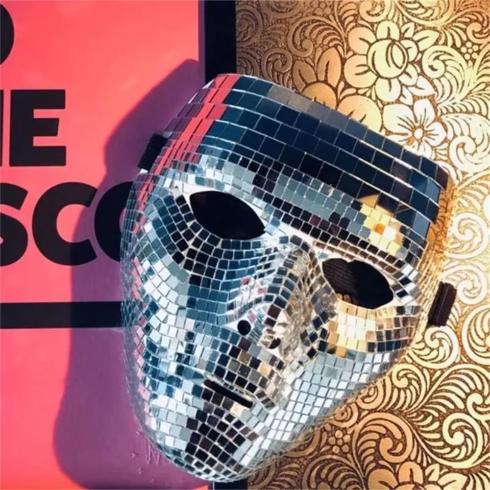 

Masquerade Ball Glitter Mirror Face Mask Full Face Half Face Night Club Mask Eye Mask Cosplay Prom Props Home DJ Decor Carnival