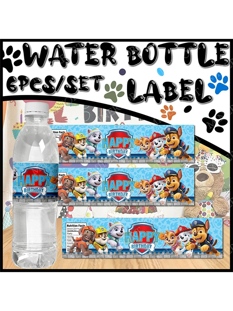 Anime Paw Patrol bouteille d'eau autocollants étiquette dessin animé Sports de plein air tasse d'eau pour boire Bott cadeaux pour enfants jour de noël