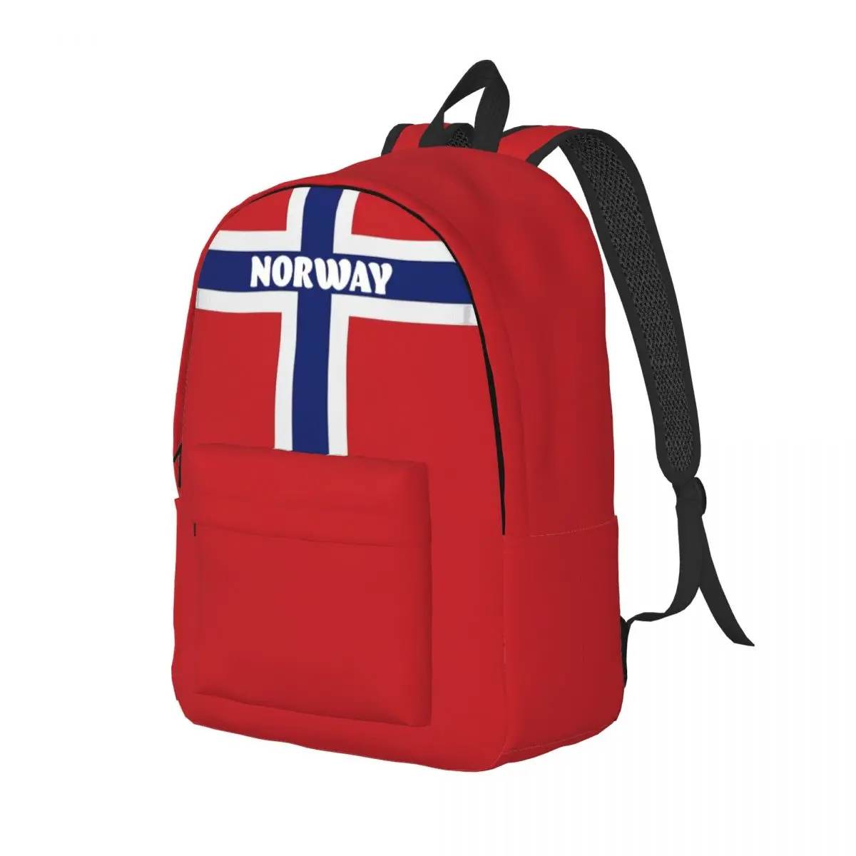 Norwegian Flag With Name Of Norway Backpack for Men Women Fashion High School  Daypack Laptop Computer Shoulder Bag Durable