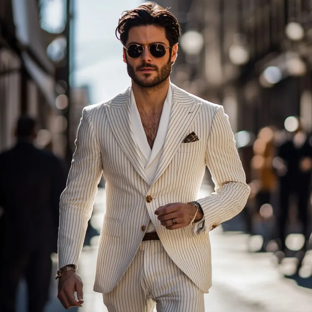 

Мужской пиджак, приталенный костюм с длинными рукавами, пиджак для вечеринки, свадьбы, вечера, формальный полосатый смокинг, модный мужской пиджак для банкета и мероприятий