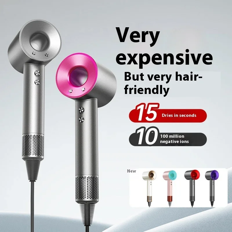 

Профессиональный безлистный фен 2025 года, портативный электрический фен для дома и путешествий, насадка для отрицательных ионов, инструмент для салона с отрицательными ионами