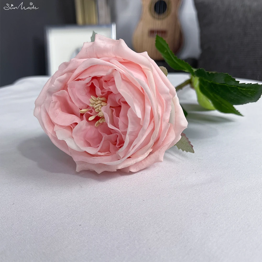 SunMade Real Touch Big Rose Zweig Künstliche Blumen für Home Zimmer Dekor Wohnzimmer Dekoration Flores Artificales Hochzeit 4