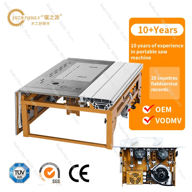 High quality horizontal wood plywood saw L size sliding table saw 220V household blade core components 1 year warranty