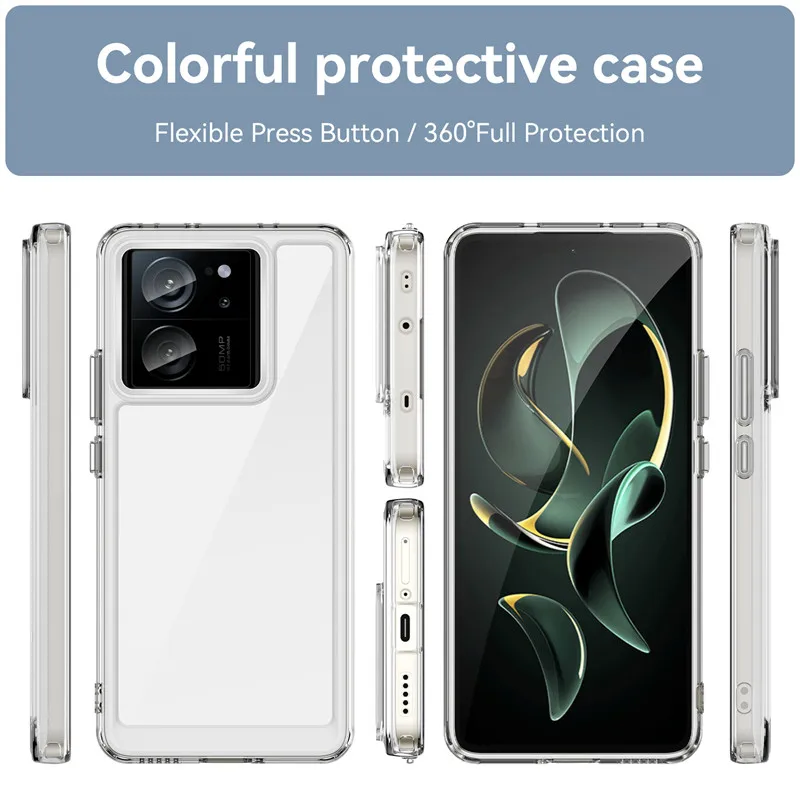 Dla Xiaomi 13T Case Xiaomi 12T 13T Pro pokrowiec luksusowy czysty PC odporny na wstrząsy silikonowy ochronny pokrowiec na telefon Xiaomi 13T Pro