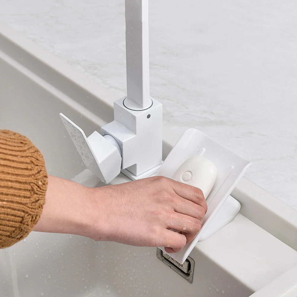 

Eco-Friendly Plastic Soap Holder Tilt Angle Design Bathroom Kitchen Draining Tool Grey Lightweight Portable for Home Travel